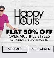 Jabong Happy Hour Sale Get Flat 50 OFF on Clothing Footwear