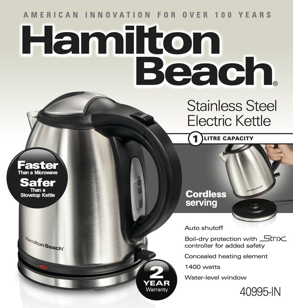 hamilton beach 1l stainless steel kettle