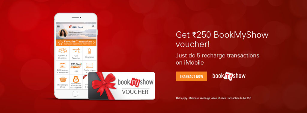 how to recharge icici gift card