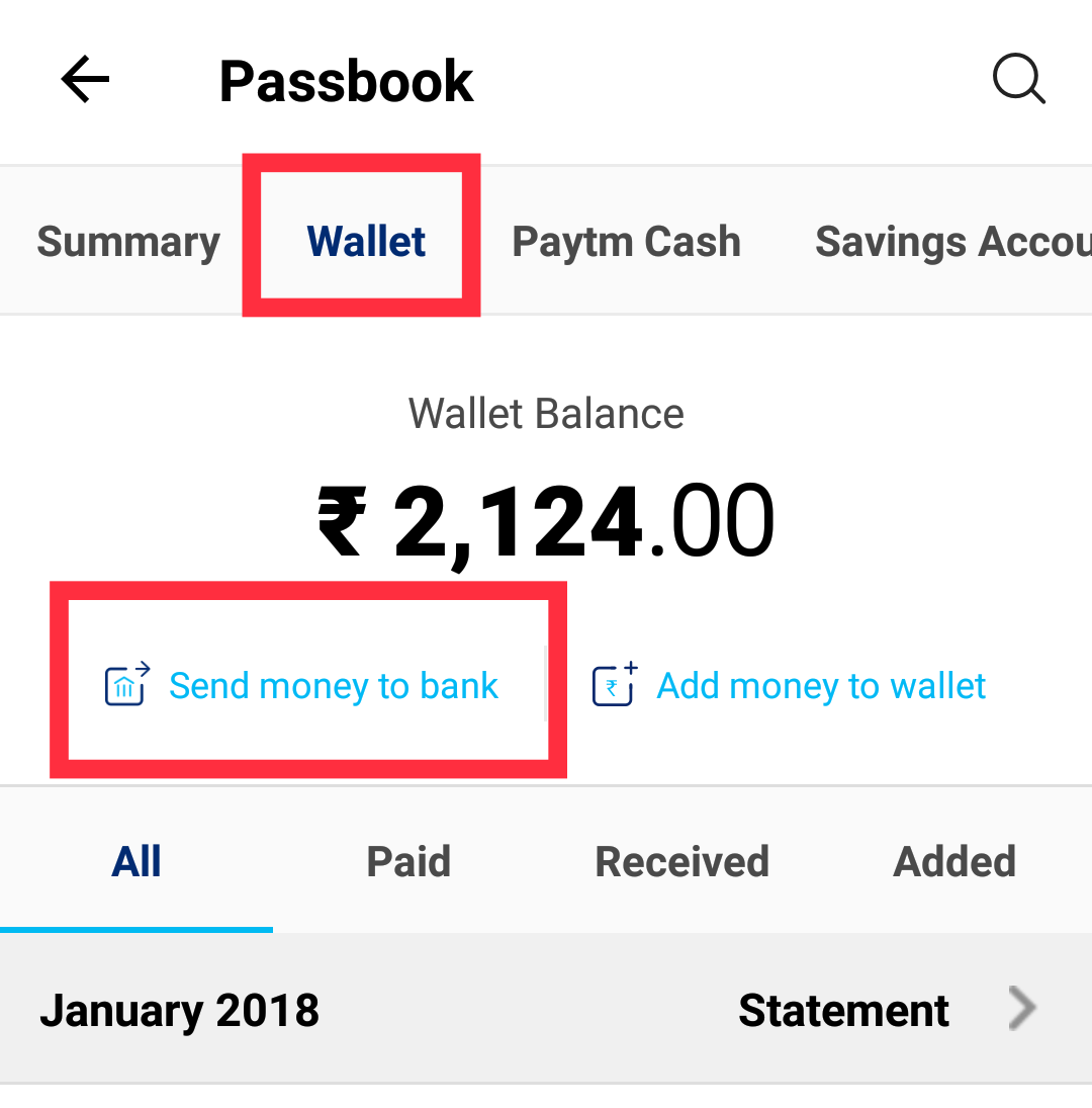 send money to bank account from paytm