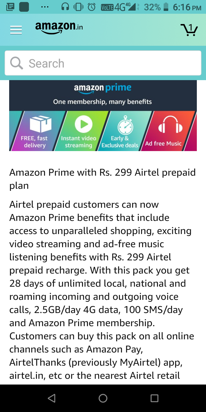 How to get amazon prime on airtel recharge