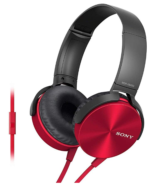 Amazon Buy Sony Extra Bass MDR XB450AP Headphones Red At Rs 717