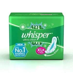 Whisper Choice Sanitary Napkins Ultra with Wings -Pack of 7 Pads (Regular)