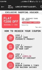 Tata Cliq App- Get Flat Rs 200 off on shopping worth Rs 1000 (5 times)