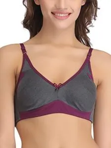  Buy Clovia Women's Cotton Non-Padded Non-Wired Full Cup Bra - Grey  for Rs 138