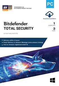  Buy Bitdefender - 1 Computer,3 Years - Total Security, Windows, Latest  Version, Email Delivery in 2 Hours- No CD