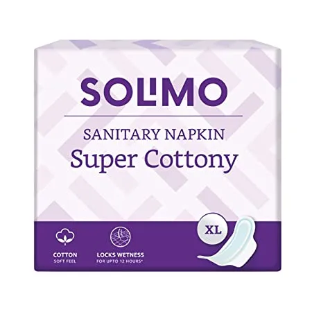 Amazon Brand Solimo Sanitary Pads Super Cottony XL 40 Napkins 12 Hour Wetness Lock 8 Hours Odour Control