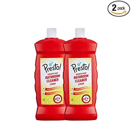 Amazon Brand Presto Bathroom Cleaner 1 L Lemon Pack of 2 