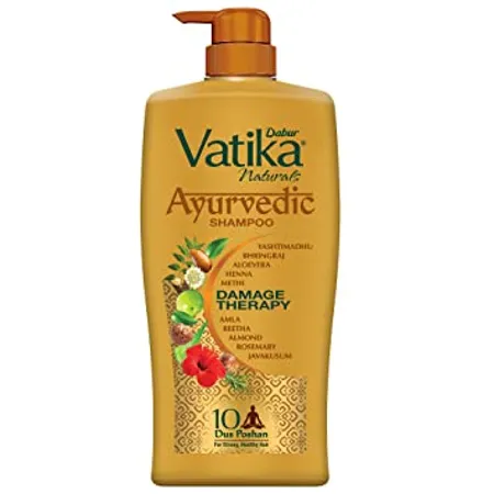 Dabur Vatika Ayurvedic Shampoo for Hair fall Control and Damage free Strong and Shiny hair 1L