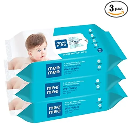 Mee Mee Baby Gentle Wet Wipes with Aloe Vera extracts 72 counts Pack of 3