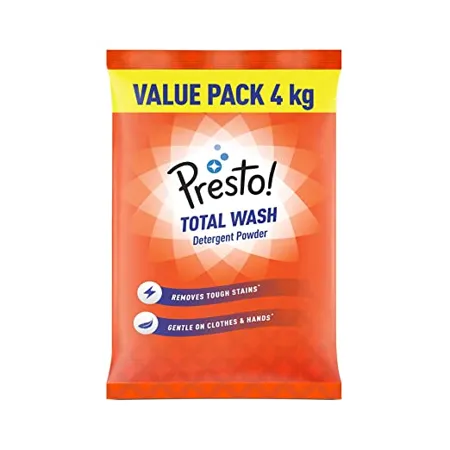 Amazon Brand Presto Total Wash Detergent Powder 4 kg Value Pack