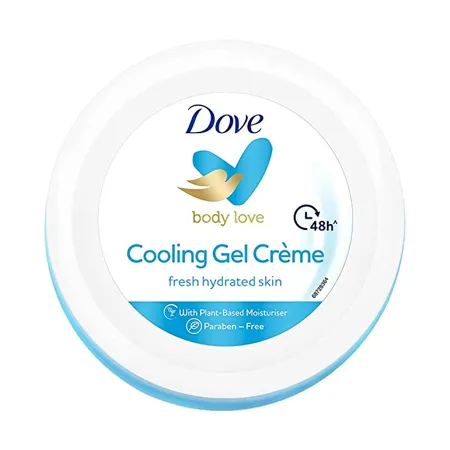 Dove Body Love Cooling Gel Cr me Paraben Free 48hrs Moisturisation with Plan Based moisturiser Non Oily Feel Refreshed Hydrated Skin 145g