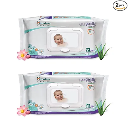 Himalaya Gentle Baby Wipes 72 Pieces Pack of 2 