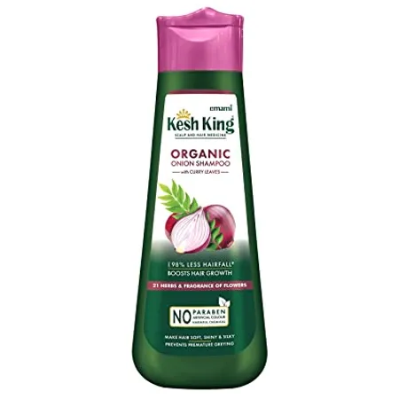 Kesh King Ayurvedic Onion Shampoo Hair Fall Control Growth Shampoo Reduces Split Ends Frizz Repairs Dry Damaged Hair Goodness of Onion Amla Bhringraj for soft silky smooth hair 300 ml