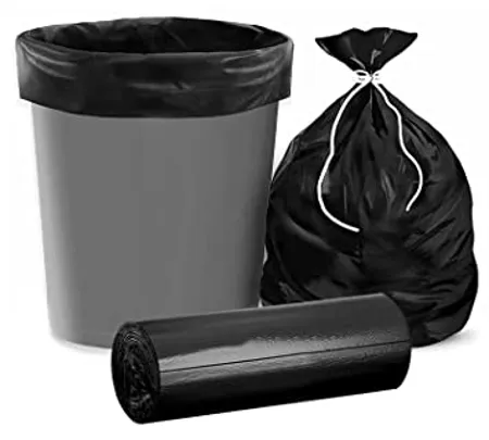 Kuber Industries 30 Biodegradable Garbage Bags Small Plastic Dustbin Bags Trash Bags For Kitchen Office Warehouse Pantry or Washroom 5 LTR Black 