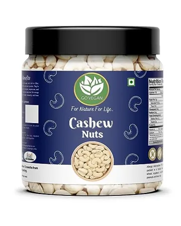 Go Vegan Raw Cashew W320 Grade 1Kg kaju Premium Whole Cashews Whole Crunchy Cashews Jar Pack