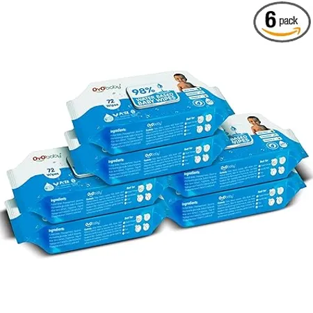 OYO BABY Pure Water Wipes for New Born Babies with Lid Offers Combo Wet Wipes Baby Water Wipes for Baby s Pack of 6 432 Tissue 