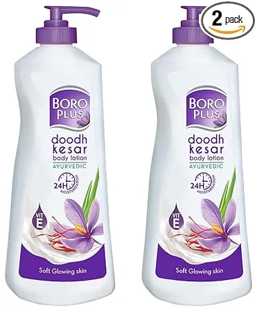 Boroplus Body Lotion Provides 24Hrs Moisturisation 100 Ayurvedic Lotion Vitamin E For Dry And Normal Skin With Goodness Of Dhoodh Badam Kesar 400Ml Pack of 2 