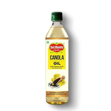 Del Monte Canola Oil 1L Rich in MUFA PUFA Omega 3 6 0 Trans Fat Ideal for Everyday Indian Cooking Imported Oil