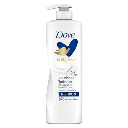 Dove Body Love Nourished Radiance Body Lotion 400 ml for Soft Radiant Skin 48hrs Long Lasting Moisturization Plant Based Paraben Free