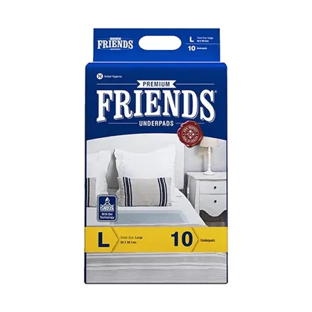 Friends Premium Underpads Large 60 X 90 cm Super Absorbent Polymer Soft Surface 10s Pack