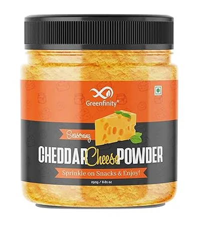 GreenFinity Cheddar Cheese Powder 100g Best for Make Delicious Cheese Flavoured Pop Corn Pizza Pasta French Fries etc 