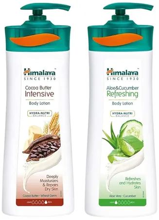 Himalaya Herbals Aloe and Cucumber Refreshing Body Lotion 400ml And Himalaya Herbals Cocoa Butter Intensive Body Lotion 400ml