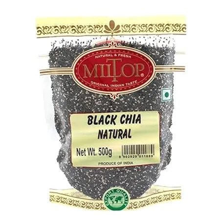 Miltop Chia Seeds 500g Non GMO Seeds Rich in Omega 3 Fibre Healthy Snacks for Weight loss management