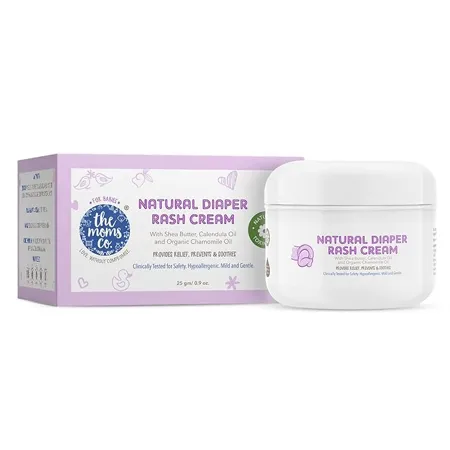 The Moms Co Natural Diaper Rash Cream for Baby Treats and prevents diaper rash Baby Diaper Rash Cream with Zinc Oxide Shea Butter Organic Chamomile Oil 25g