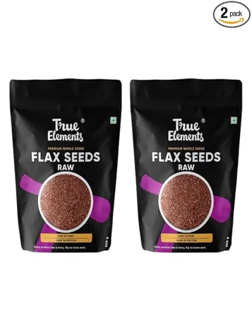 True Elements Flax Seeds Raw 1kg 500gm Pack of 2 Buy 1 Get 1 FREE Fibre Rich Alsi Seeds Flax Seeds for Hair Growth Seeds for Eating Healthy Eating