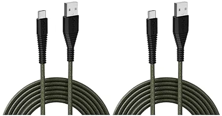 URBN USB Type C 3 4A Fast Charging Cable 5ft Unbreakable Nylon Braided Quick Charge Compatible with Samsung OnePlus and All C Type Devices Charge Data Transfer Rugged Cable Camo