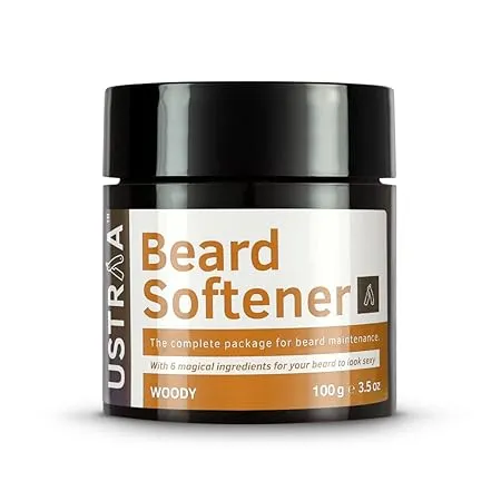 USTRAA Beard Softener Balm Woody 100g Softens and nourishes your beard without Sulphates or Parabens Long lasting moisturization and shine for a nourished itch free beard