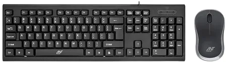 Ant Value FKAPU03 1000 DPI Wireless Mouse Black Silver Fkbri01 Wired USB Multi Device Keyboard Black 