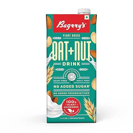 Bagrrys Plant Based Oat Nut Drink 1l Creamy Classic Unsweetned Vegan Dairy Free No Added Sugar Plant based milk No Preservatives