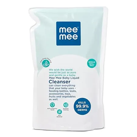 Mee Mee Anti Bacterial Baby Liquid Cleanser Kills 99 9 Germs Feeding Bottle Cleaner Liquid Bowls Toys Food Accessories 500 ml Refill Pack 