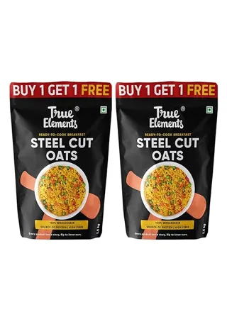 True Elements Steel Cut Oats 3kg 1 5kg 2 Steel Cut Oats 100 Wholegrain Protein Rich Oats Breakfast Healthy and Fibre Rich Breakfast