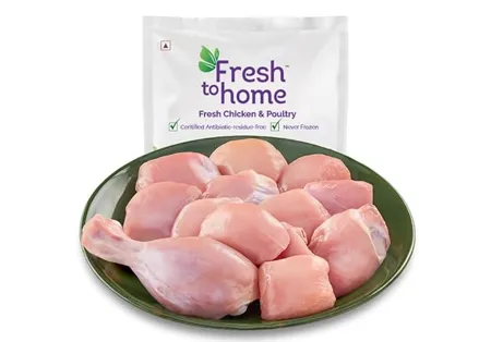 FreshToHome Premium Chicken Curry Cut 480g to 500g Pack Skinless Tender Antibiotic Residue Free Fresh Never Frozen