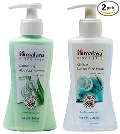 Himalaya Moisturizing Aloe Vera Face Wash 200ml And Himalaya Oil Clear Lemon Face Wash 200ml