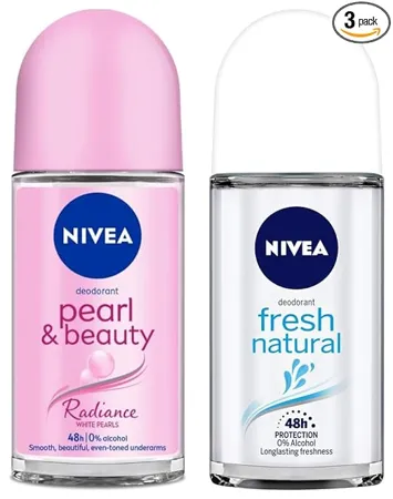 Nivea Women Deodorant Roll On Pearl Beauty Radiance For Eventoned Smooth Beautiful Underarms 50ml Nivea Deodorant Roll On Fresh Natural for Unisex 50ml