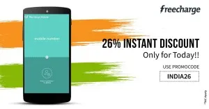 Freecharge 26% off