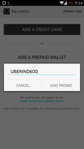 Uber Rs 600 free credits