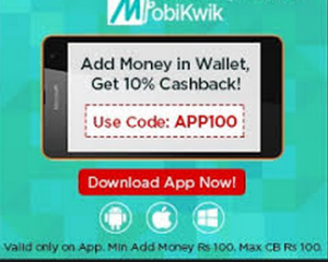  mobikwik 10% cashback on Rs 100