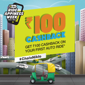  ola appiness week 100 cashback autos