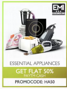  paytm appliances flat 50% cashback