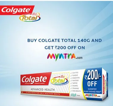 Myntra Colgate Loot - Buy Colgate Total worth Rs 99 and get Rs 200 flat ...