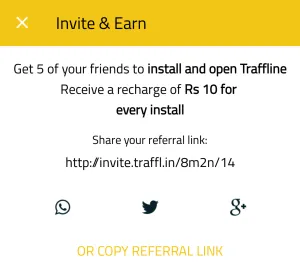  traffline app refer and earn dealnloot