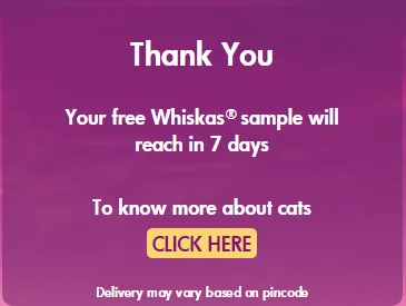 Whiskas hotsell free sample