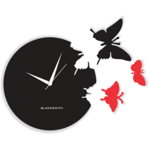 Beautiful Butterfly Wall Clock Black and Red Rs 74 shopclues