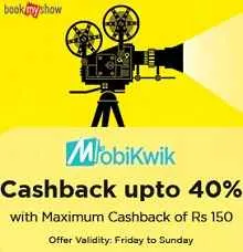 bookmyshow 40% cashback movie tickets