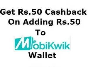 mobikwik Rs 50 cashback on Rs 50